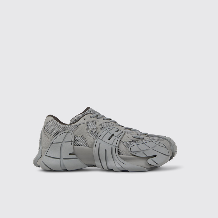 Side view of Tormenta Gray Textile Sneakers