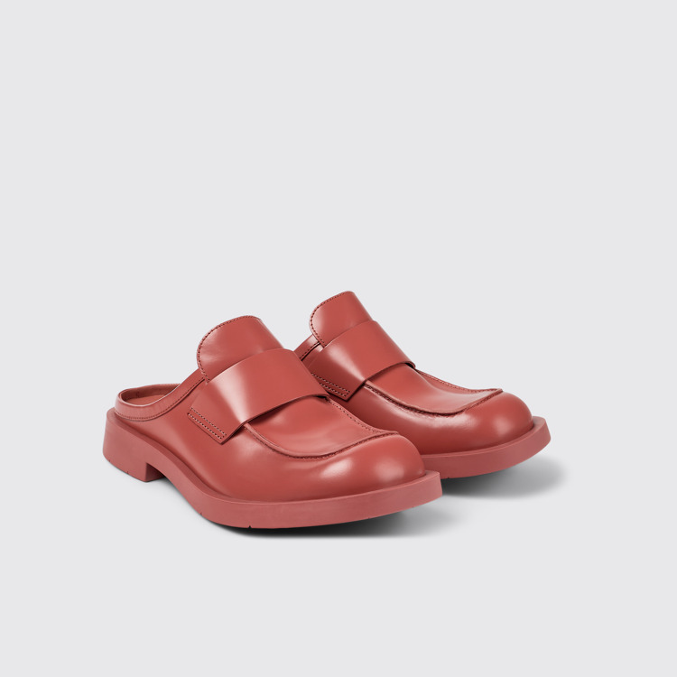 Front view of MIL 1978 Red leather loafer slide