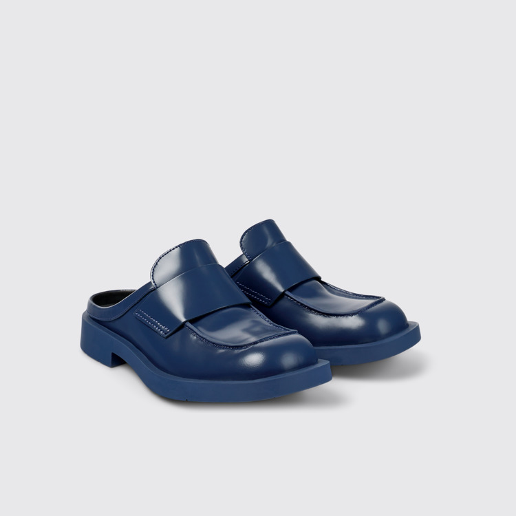 Front view of MIL 1978 Blue leather loafer slide