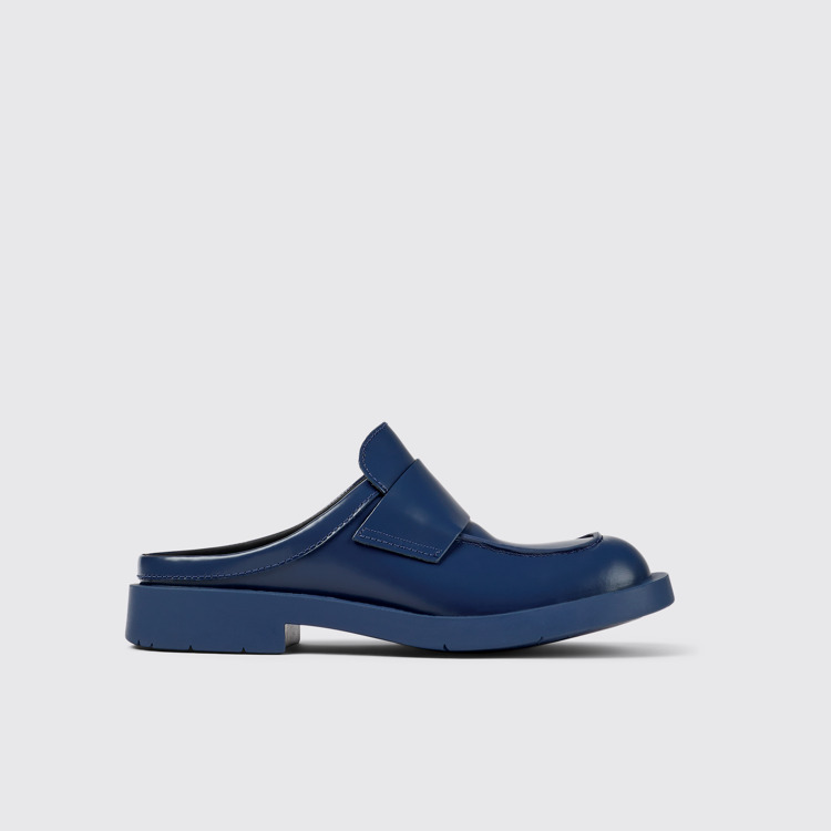 Side view of MIL 1978 Blue leather loafer slide