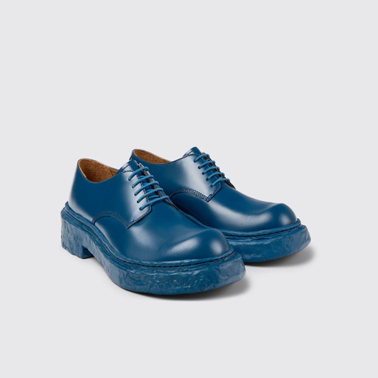 Front view of Vamonos Blue Leather Bluchers