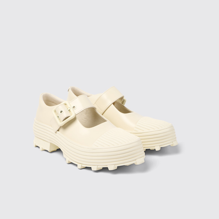 Traktori Sabots babies en cuir blanc