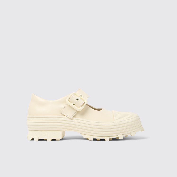 Traktori Sabots babies en cuir blanc