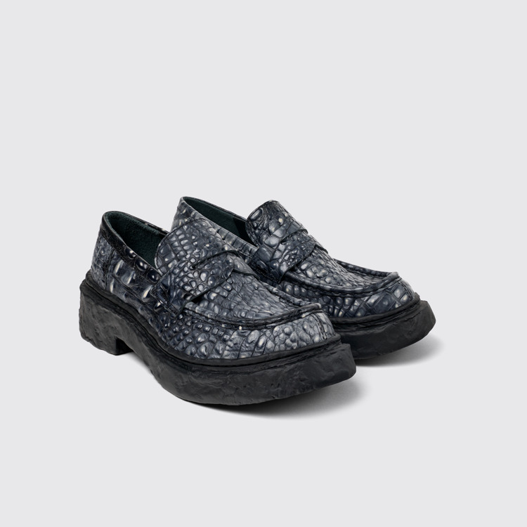 Vamonos Grijze leren loafers