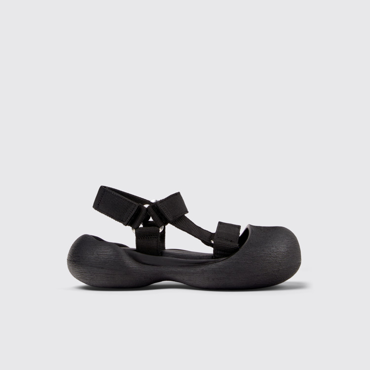 Side view of Caramba Black Recycled PET Sandals