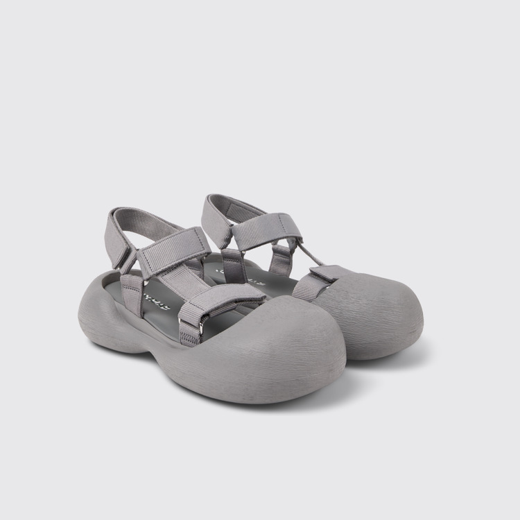 Front view of Caramba Gray Recycled PET Sandals