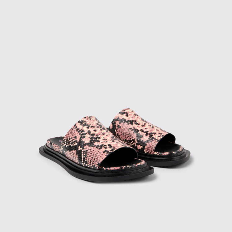 Front view of Nada Multicolor Leather Sandals