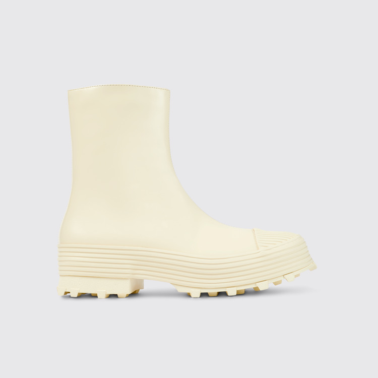 Traktori Bottes zippées en cuir blanc