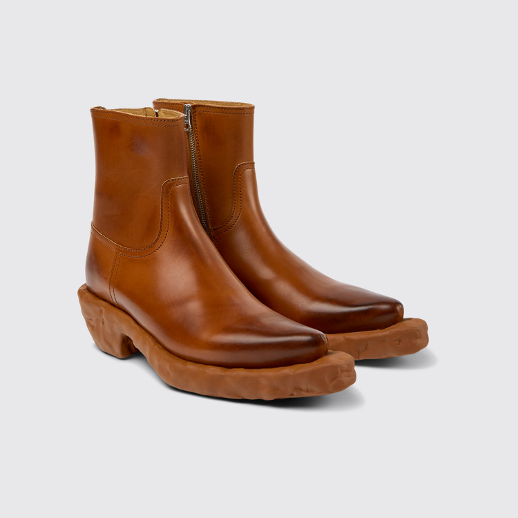 Front view of Venga Brown leather boots