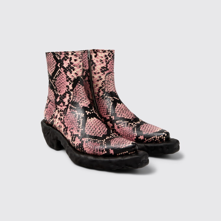 Venga Bottines zippées en cuir multicolores