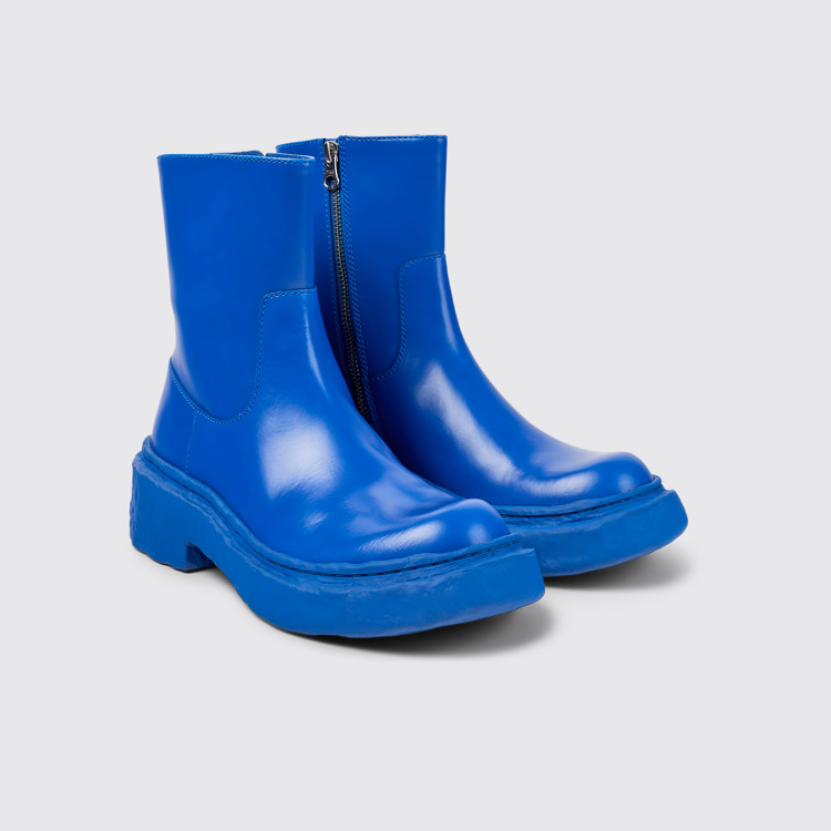 Vamonos Stivaletto con zip in pelle blu