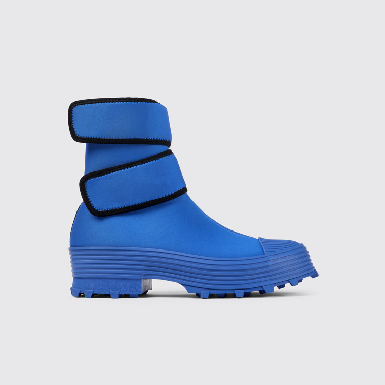 Side view of Traktori Blue Textile Medium Boot