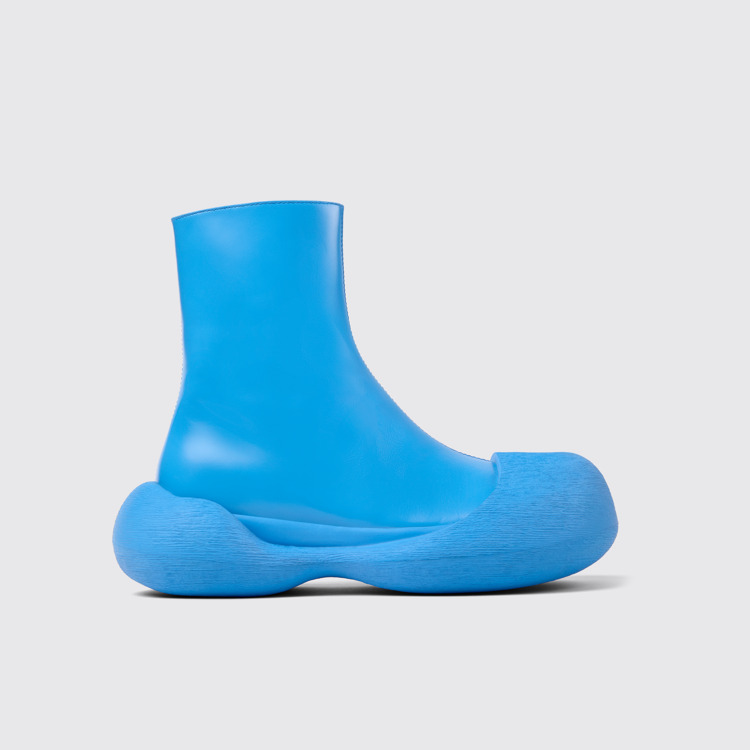 Side view of Caramba Blue Leather Boots