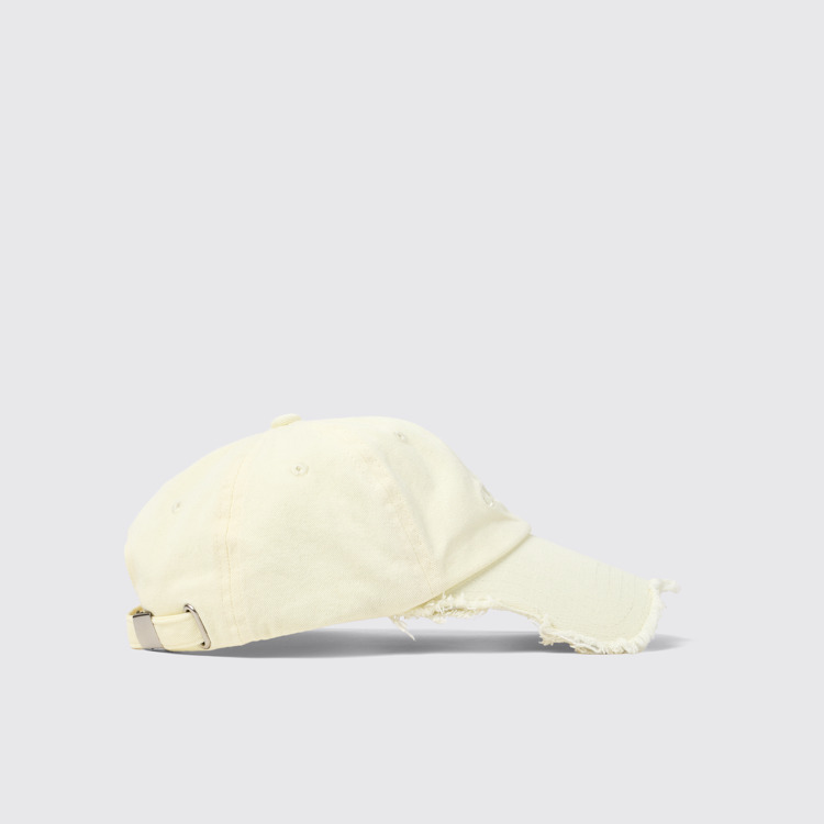 Side view of Cap Beige Cotton Cap (One Size)