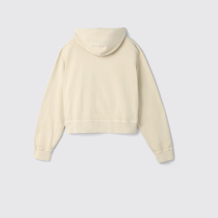 Hoodie Sudadera beige de algodón orgánico con capucha