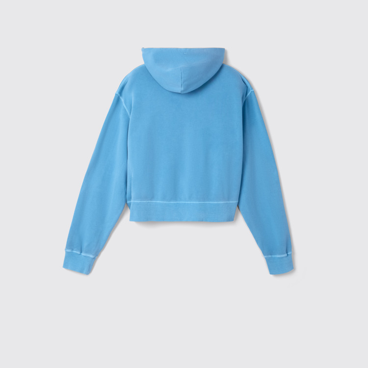 Hoodie Sudadera azul de algodón orgánico con capucha