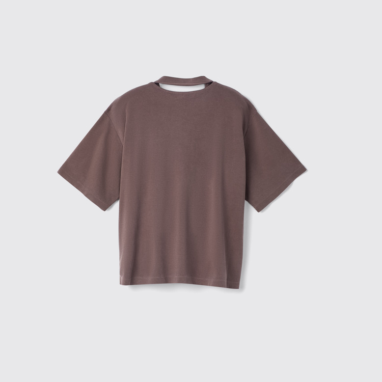 Back view of T-Shirt Dusty Brown Organic Cotton T-Shirt