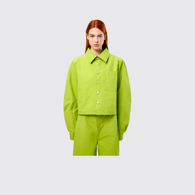 Tech Shirt Green Cotton/Nylon Shirt