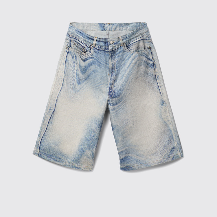 Side view of Denim Shorts Blue Denim Shorts