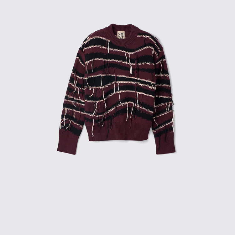 Melange Knit Sweater Pull en tricot de coton biologique marron