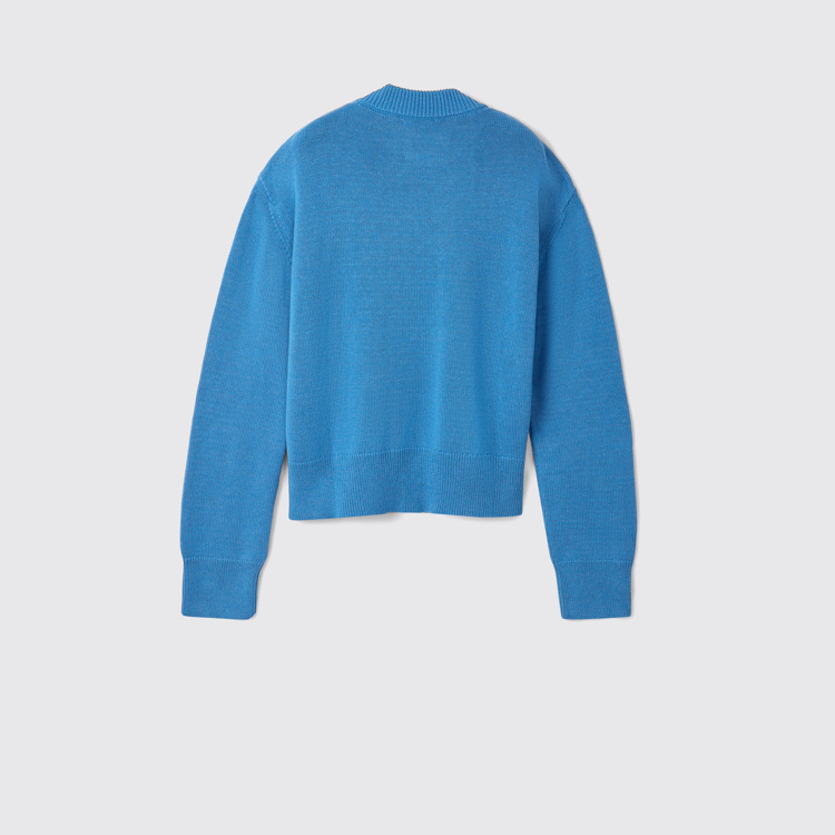 Melange Knit Sweater Pull bleu en tricot chiné