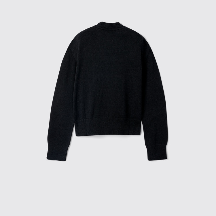 Melange Knit Sweater Pull noir en tricot chiné