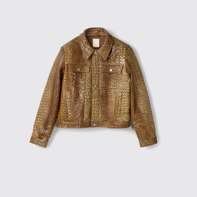 Leather Jacket Veste en cuir marron