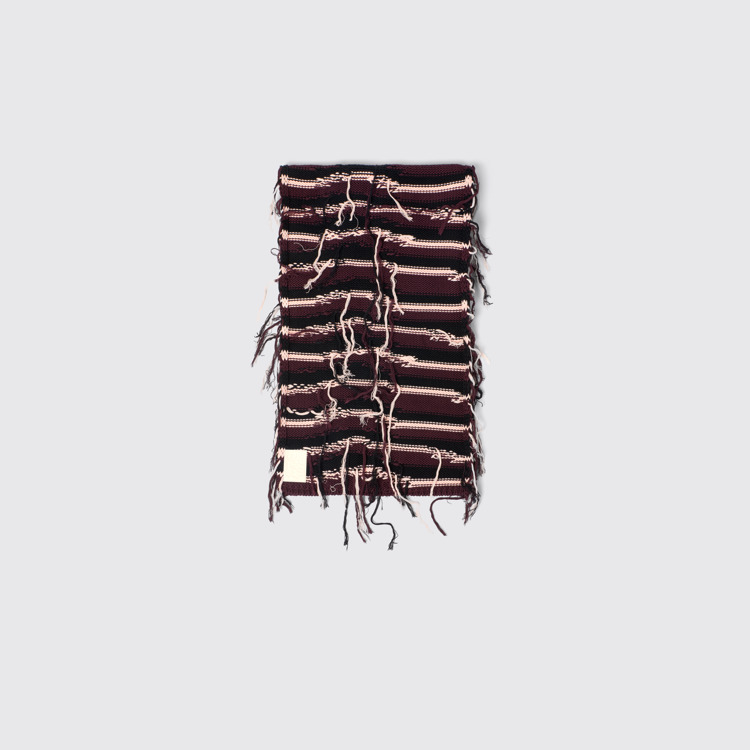 Knit Scarf Brauner Intarsia-Schal