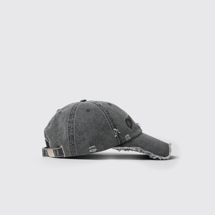 Side view of Cap Faded Black Distorted Washed Cap