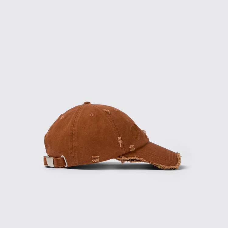 Side view of Cap Faded Terracotta Distorted Washed Cap