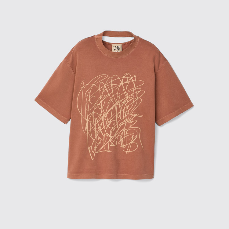 T-Shirt Vervaagd terracotta mineraal geverfd boxy T-shirt