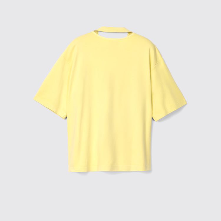 Back view of T-Shirt Yellow Mineral Dye Boxy T-Shirt