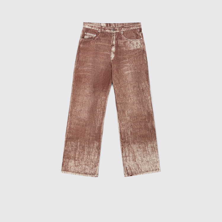 Denim Terracotta denim jeans met verfprint