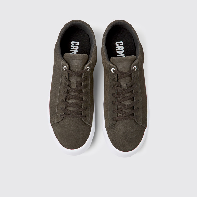 Overhead view of Andratx Gray nubuck sneakers for men