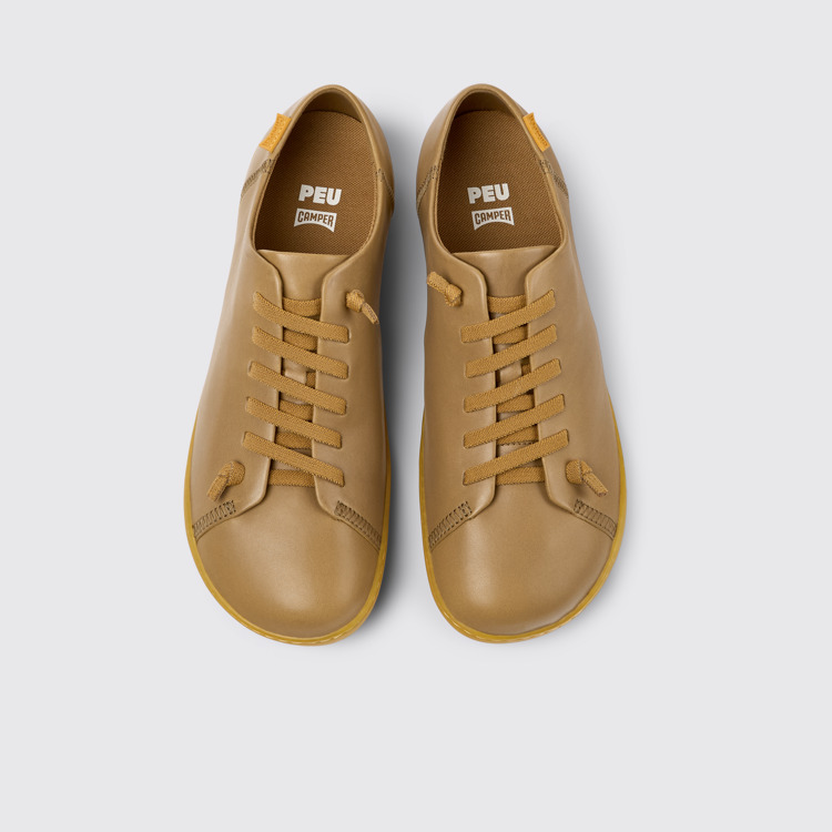 Peu Sneakers de piel beige para hombre