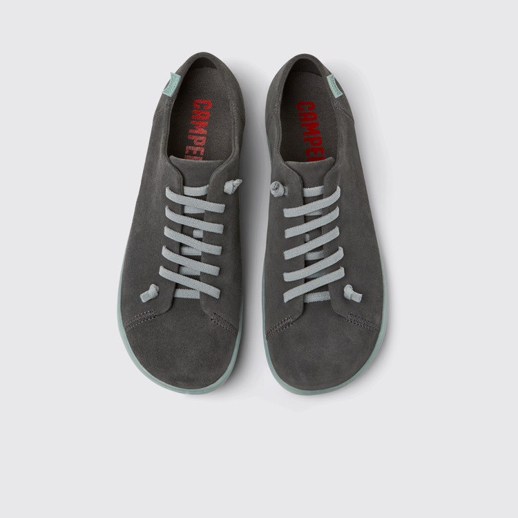 Overhead view of Peu Gray Nubuck Shoes for Men.