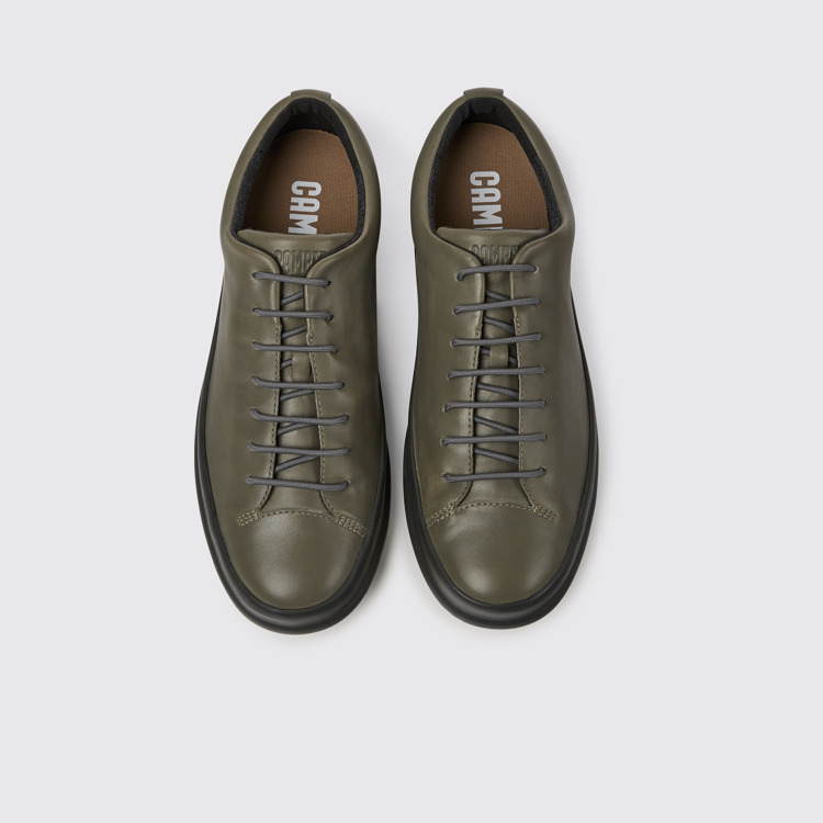 Overhead view of Chasis Grey leather shoes for men