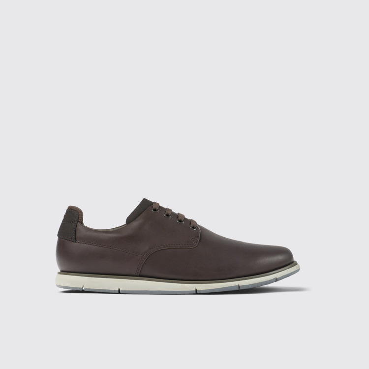 Side view of Smith Brown leather shoes for men