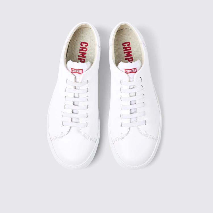 Overhead view of Peu Touring White Sneakers for Men