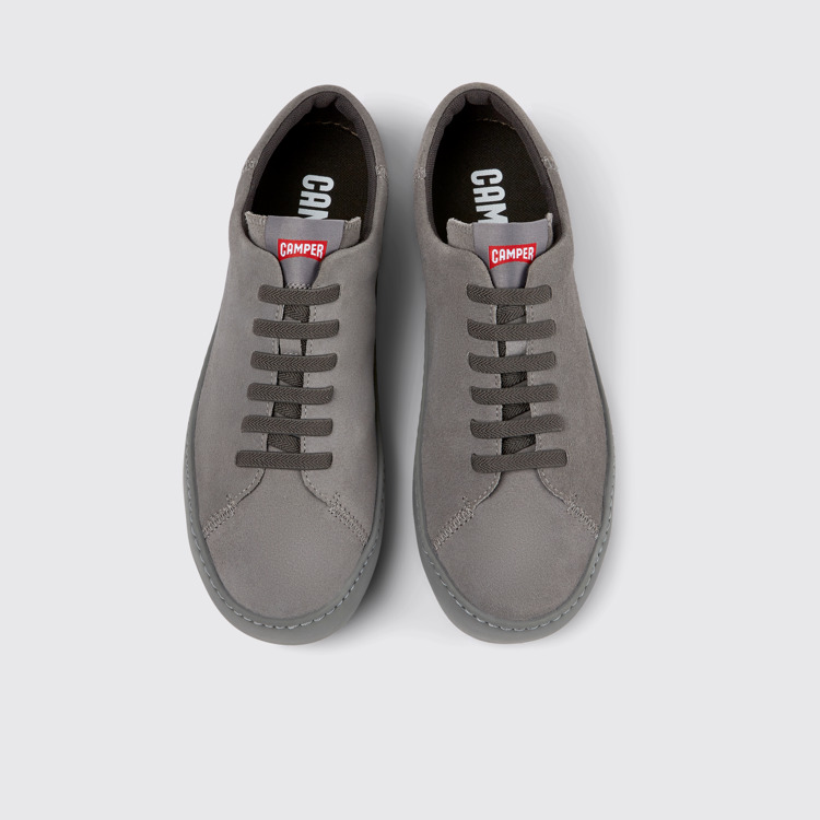 Overhead view of Peu Touring Gray nubuck sneakers for men