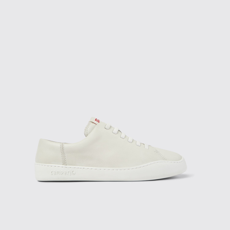 Side view of Peu Touring White Leather Men's Sneakers.