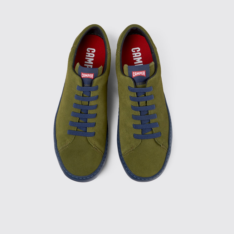 Overhead view of Peu Touring Green Nubuck Sneaker for Men