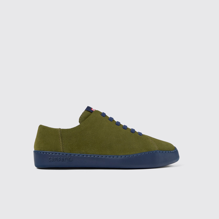 Side view of Peu Touring Green Nubuck Sneaker for Men