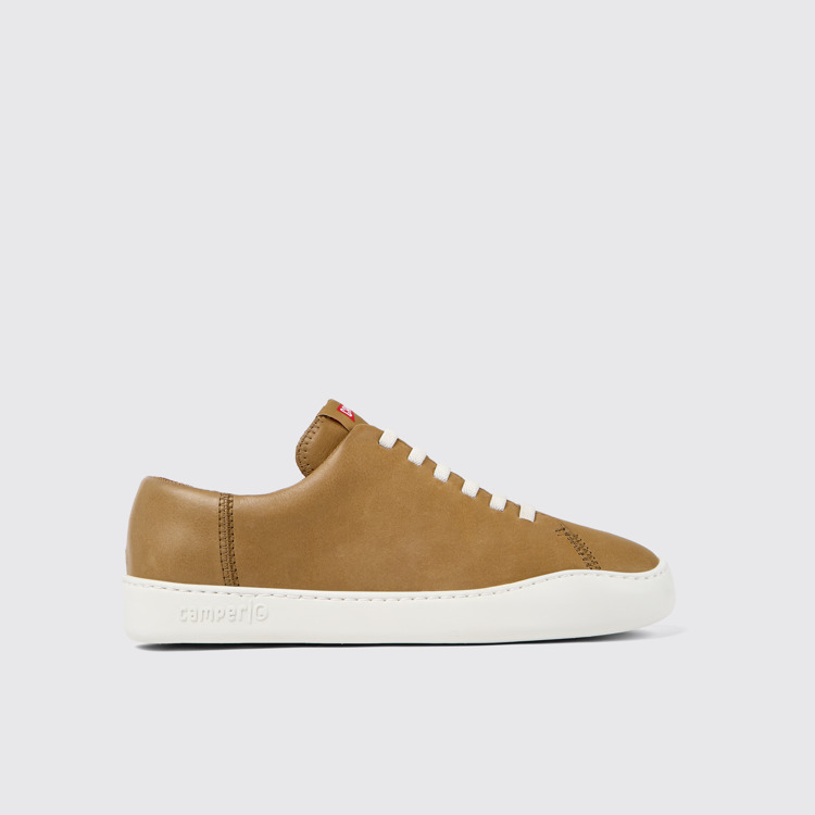 Side view of Peu Touring Brown Leather Sneaker for Men