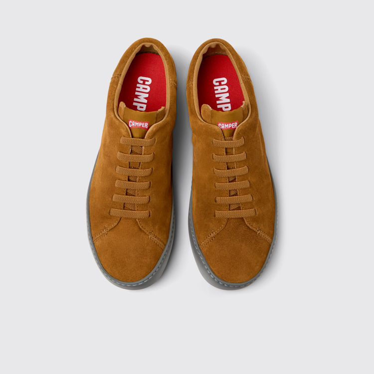 Overhead view of Peu Touring Brown Nubuck Men's Sneakers.