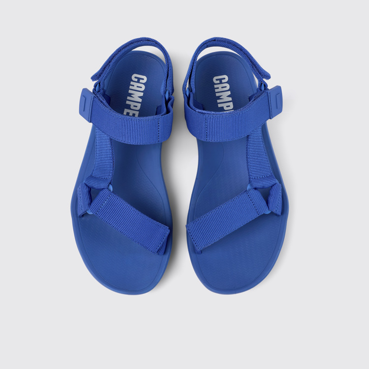 Overhead view of Match Blue Textile Sandal for Men