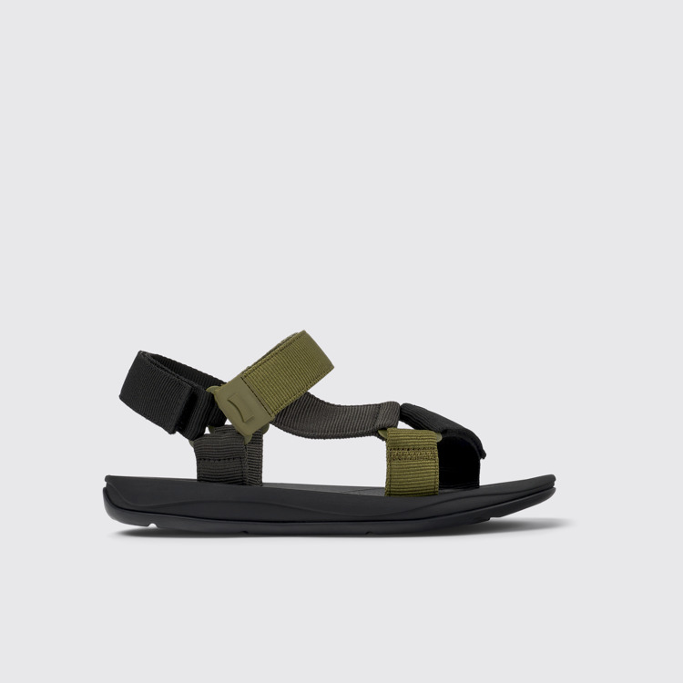 Side view of Match Multicolored Textile Sandal for Men