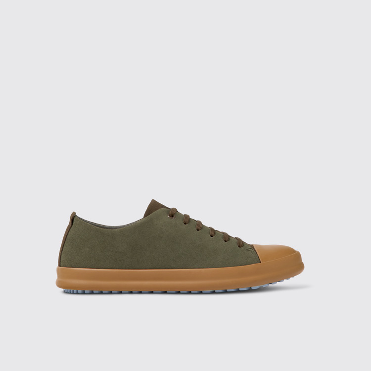 Side view of Twins Multicolored nubuck shoes for men