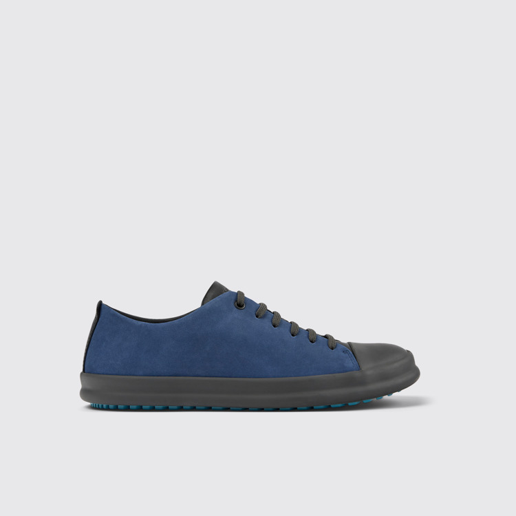 Side view of Twins Multicolored leather and nubuck shoes for men