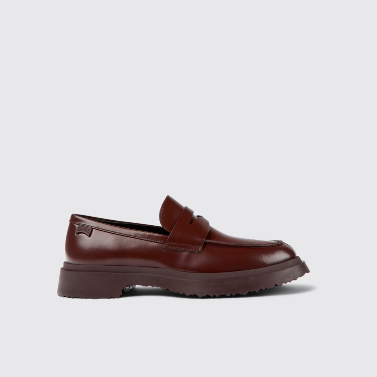 Side view of Walden Burgundy leather loafers for men